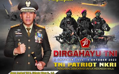 Gubernur Akademi Militer Beserta Persit Kartika Chandra Kirana PCBS Akmil dan Keluarga Besar Akademi Militer Mengucapkan dirgahayu TENTARA NASIONAL INDONESIA ” TNI Patriot NKRI Pengawal Demokrasi Untuk Indonesia Maju”