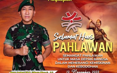 Gubernur Akademi Militer Beserta Persit Kartika Chandra Kirana PCBS Akmil dan Keluarga Besar Akademi Militer Mengucapkan Selamat Hari PAHLAWAN “Semangat Pahlawan Untuk Massa Depan Bangsa Dalam memerangi Kemiskinan dan Kebodohan”