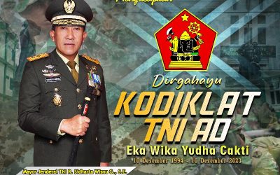 Gubernur Akademi Militer Beserta Persit Kartika Chandra Kirana PCBS Akmil dan Keluarga Besar Akademi Militer Mengucapkan Dirgahayu KODIKLAT TNI Angkatan Darat “Eka Wika Yudha Cakti”.