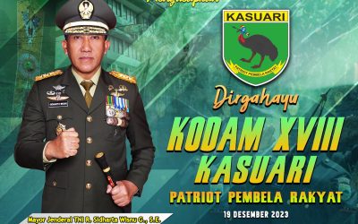 Gubernur Akademi Militer Beserta Persit Kartika Chandra Kirana PCBS Akmil dan Keluarga Besar Akademi Militer Mengucapkan Dirgahayu Kodam XVIII/Kasuari “Patriot Pembela Rakyat”.