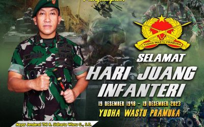 Gubernur Akademi Militer Beserta Persit Kartika Chandra Kirana PCBS Akmil dan Keluarga Besar Akademi Militer Mengucapkan Selamat Hari Juang Infanteri “Yudha Wastu Pramuka”.