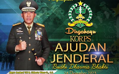 Gubernur Akademi Militer Beserta Persit Kartika Chandra Kirana PCBS Akmil dan Keluarga Besar Akademi Militer Mengucapkan Dirgahayu Korps Ajudan Jenderal “Budhi Dharma Bhakti”.