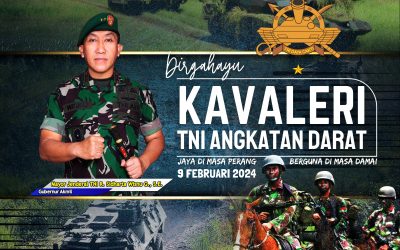 Gubernur Akademi Militer Beserta Persit Kartika Chandra Kirana PCBS Akmil dan Keluarga Besar Akademi Militer Mengucapkan Dirgahayu Kavaleri TNI Angkatan Darat “Tri Daya Cakti”.