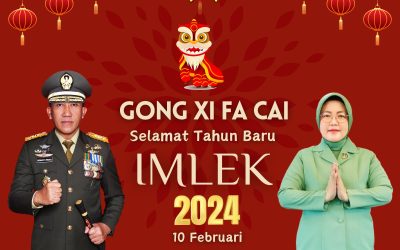 Gubernur Akademi Militer Beserta Persit Kartika Chandra Kirana PCBS Akmil dan Keluarga Besar Akademi Militer Mengucapkan Selamat Tahun Baru Imlek 2024 “Gong Xi Fa Cai”.