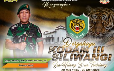 Gubernur Akademi Militer Beserta Persit Kartika Chandra Kirana PCBS Akmil dan Keluarga Besar Akademi Militer Mengucapkan Dirgahayu Kodam III Siliwangi “Esa Hilang Dua Terbilang”.