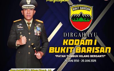 Gubernur Akademi Militer Beserta Persit Kartika Chandra Kirana PCBS Akmil dan Keluarga Besar Akademi Militer Mengucapkan Dirgahayu Kodam I Bukit Barisan “Patah Tumbuh Hilang Berganti”.