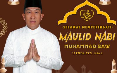 Gubernur Akademi Militer Beserta Persit Kartika Chandra Kirana PCBS Akmil dan Keluarga Besar Akademi Militer Mengucapkan Selamat Memperingati Maulid Nabi Muhammad SAW.