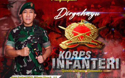 Gubernur Akademi Militer Beserta Persit Kartika Chandra Kirana PCBS Akmil dan Keluarga Besar Akademi Militer Mengucapkan Dirgahayu Korpa Infanteri “Yudha Wastu Pramuka”.