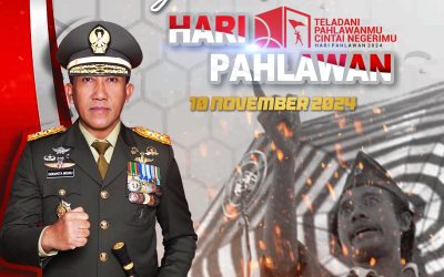 Gubernur Akademi Militer Beserta Persit Kartika Chandra Kirana PCBS Akmil dan Keluarga Besar Akademi Militer Mengucapkan Selamat Hari Pahlawan “Teladani Pahlawanmu Cintai Negerimu”.